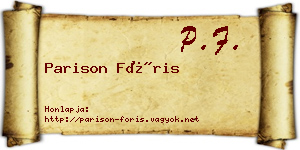 Parison Fóris névjegykártya